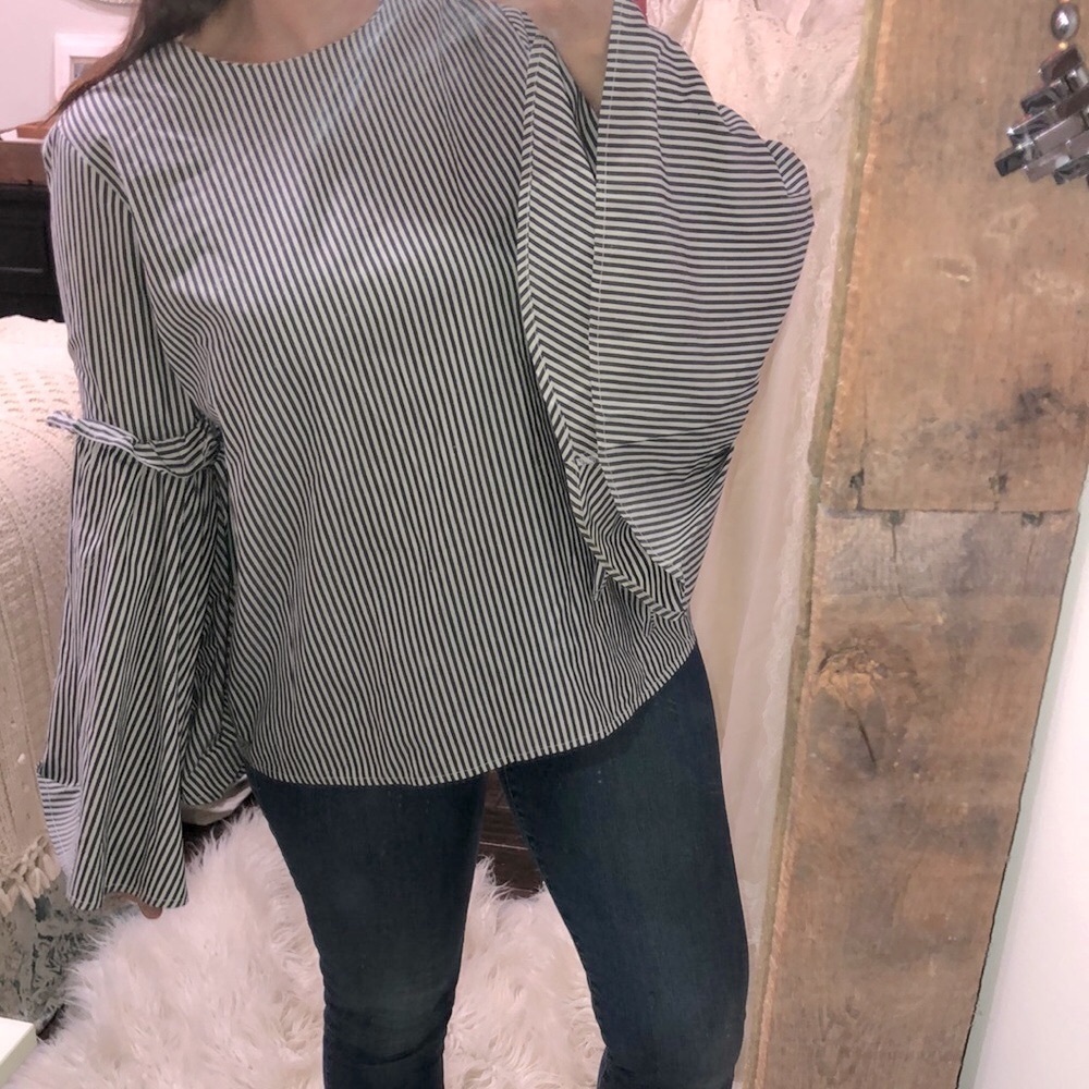 Neiman Marcus striped top size large cotton fabric - Picture 2 of 10
